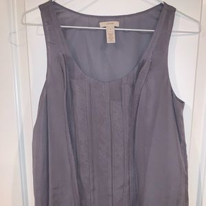 J.Crew silk sleeveless blouse with pleats